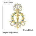 Gold Plated Alloy Rhinestone Scepter Brooch Pin For Men's Suits view 4