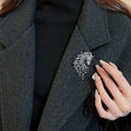 Vintage Alloy Rhinestone Hollow Horse Brooch, New Chinese Light Luxury Animal Pin For Women view 2