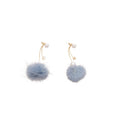 Gold Plated Silver Needle Zircon Faux Pearl Pom Pom Stud Earrings For Women Light Luxury Geometric Style view 5