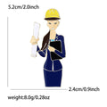 Alloy Enamel Engineer Character Brooch For Creative Apparel Accessories view 5