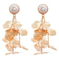 Light Luxury Metal Hollow Flower Tassel Drop Earrings With Silver Needle For Women view 5