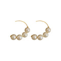French Vintage Faux Pearl Round Geometric Drop Earrings Elegant Light Luxury Ear Hooks view 5