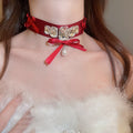Light Luxury Faux Pearl Bow Waterdrop Feather Tassel Collarbone Necklace For Elegant Women view 3