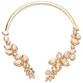 Champagne Rhinestone Teardrop Alloy Choker Necklace Light Luxury Vintage Minimalist Design view 5