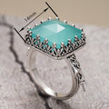 Vintage Crown Ring For Women With Faux Jade Stone Elegant Antique Style Fashion Finger Jewelry view 4
