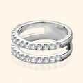 Minimal Double Band Ring With Micro Paved Zircon For Women, Daily Commuter Accessory view 6