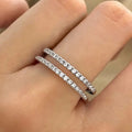 Minimal Double Band Ring With Micro Paved Zircon For Women, Daily Commuter Accessory view 1