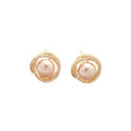 French Vintage Faux Pearl Tassel Round Drop Earrings For Women Light Luxury Geometric Ear Studs view 5