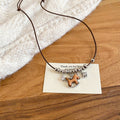 Light Luxury Copper Sweater Necklace With Wooden Star Horse Pendant, Vintage Chinese Style view 2