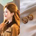 Tiger Eye Stone Triangle Ear Cuff Earrings Vintage Maillard Light Luxury For Women view 1