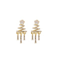 Korean Style Resin Spiral Star Stud Earrings With Rhinestone Inlay Elegant Lightweight Jewelry view 5