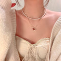Light Luxury Gold Plated Enamel Horse Faux Pearl Sweater Necklace For Women view 1