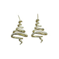 Gold Plated Copper Star Zircon Stud Earrings With Silver Posts, Light Luxury Christmas Jewelry view 5