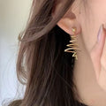 Gold Plated Copper Star Zircon Stud Earrings With Silver Posts, Light Luxury Christmas Jewelry view 4