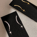Light Luxury Copper Zircon Star Pendant Stud Drop Earrings With Silver Pins view 3