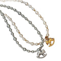 Gold Plated Horse Faux Pearl Sweater Necklace For Women Old Money Vintage Elegant Collarbone Chain view 5