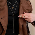 Maillard Retro Round Tiger Eye Stone Pendant Necklace And Earrings Jewelry Set For Women view 2