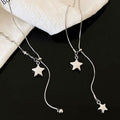 Korean Light Luxury Copper Asymmetric Star Sweater Necklace Minimalist Designer Choker For Women view 2