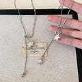 Korean Light Luxury Copper Asymmetric Star Sweater Necklace Minimalist Designer Choker For Women view 4