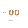Gold Plated Copper Zircon Round Coin Drop Earrings New Chinese Vintage Light Luxury Style view 5
