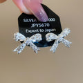 Copper Zircon Bow Stud Earrings Minimalist Light Luxury Elegant Fashion Jewelry view 3