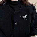 French Vintage Zircon Butterfly Faux Pearl Brooch Light Luxury Elegant Women's Apparel Pin view 3
