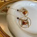 Vintage Ethnic Round Hollow Crystal Stud Earrings Geometric Light Luxury Silver Needle Jewelry view 3