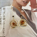 Vintage Ethnic Round Hollow Crystal Stud Earrings Geometric Light Luxury Silver Needle Jewelry view 2