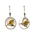 Vintage Ethnic Round Hollow Crystal Stud Earrings Geometric Light Luxury Silver Needle Jewelry view 5