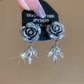 Light Luxury Resin Flower Stud Earrings With Rhinestone Accents And Silver Needle Posts view 1