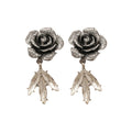 Light Luxury Resin Flower Stud Earrings With Rhinestone Accents And Silver Needle Posts view 5