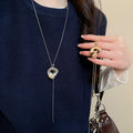 Minimalist Irregular Round Pendant Sweater Necklace Alloy Geometric Old Money Style Versatile Fashion Neck Chain view 1
