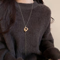 Minimalist Irregular Round Pendant Sweater Necklace Alloy Geometric Old Money Style Versatile Fashion Neck Chain view 3