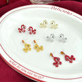 Luxury Red Gold Enamel Hollow Pony Coin Flower Alloy Stud Drop Dangle Women Fashion Earrings view 4