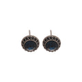 Vintage Copper Round Zircon Stud Earrings With Silver Pins, Light Luxury Geometric Jewelry For Women view 5