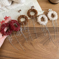 Elegant Yarn Plush Round Tassel Drop Earrings With Silver Needle Geometric Winter Style view 4