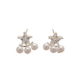 Korean Style Star Zircon Faux Pearl Stud Earrings Vintage Light Luxury Women's Jewelry view 5