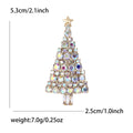 Alloy Rhinestone Christmas Tree Brooch For Holiday Apparel Decoration – White view 5