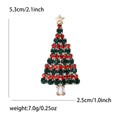 Alloy Rhinestone Christmas Tree Brooch For Holiday Apparel Decoration – White view 4