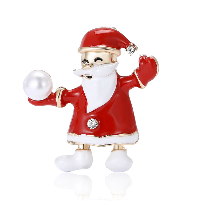 Alloy Santa Claus Christmas Brooch For Coat Lapel Holiday Gifts