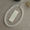 Stainless Steel Beaded Faux Pearl Necklace Elegant Vintage Light Luxury Round Geometric Collarbone Chain view 4