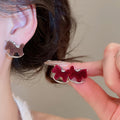 Zircon Horse Pendant Drop Earrings With Silver Pin Flocked Retro New Chinese Light Luxury Style view 2