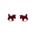 Zircon Horse Pendant Drop Earrings With Silver Pin Flocked Retro New Chinese Light Luxury Style view 5