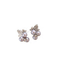 Light Luxury Vintage Floral Faux Pearl Rhinestone Stud Earrings With Silver Pins For Women view 5