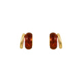 Vintage Maillard Style Resin Round Geometric Stud Earrings With Silver Needle For Women view 5