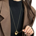 Minimalist Irregular Hollow Round Alloy Pendant Long Sweater Necklace For Women Casual Accessory view 5