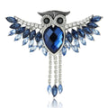 Alloy Crystal Glass Owl Brooch Pin For Fashion Apparel view 2