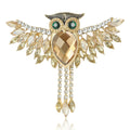Alloy Crystal Glass Owl Brooch Pin For Fashion Apparel view 1