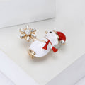 Alloy Enamel Snowflake Snowman Brooch Pin For Christmas Clothing view 3