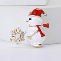 Alloy Enamel Snowflake Snowman Brooch Pin For Christmas Clothing view 2